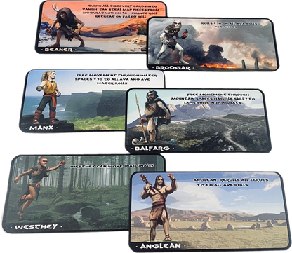 Set of 6 Player Cards with Burlap bag